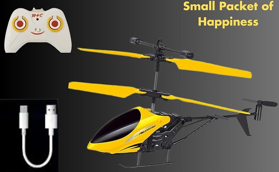 Rechargeable Flying Toy Helicopter with Remote Control & Safety Sensor for Kids. Mega Mall